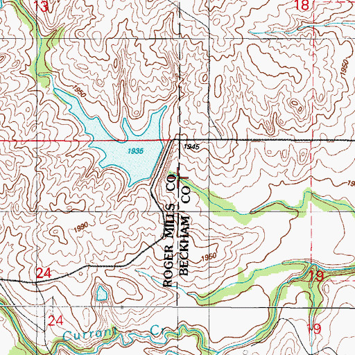 Topographic Map of Sandstone Creek Site 19 Dam, OK