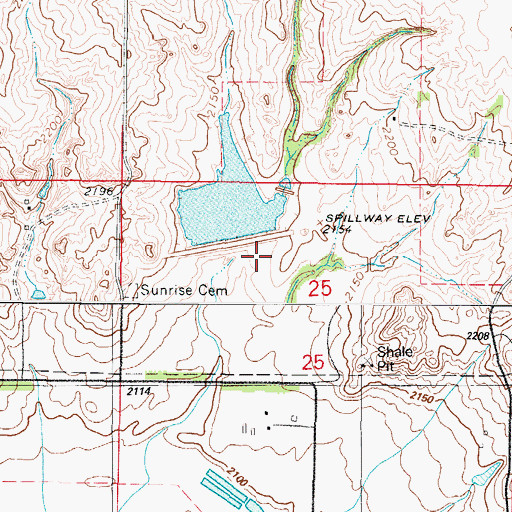 Topographic Map of Upper Washita Site 43 Dam, OK