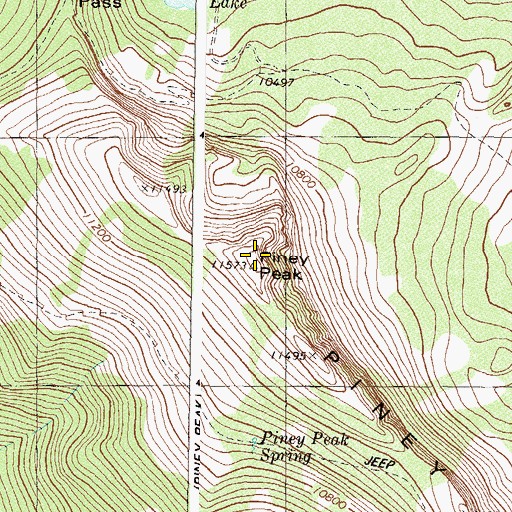 Topographic Map of Piney Peak, CO