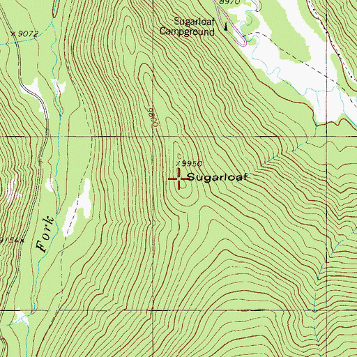 Topographic Map of Sugarloaf, CO