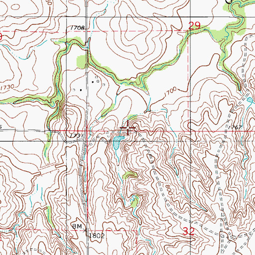 Topographic Map of Soldier Creek Watershed Site 11 Dam, OK