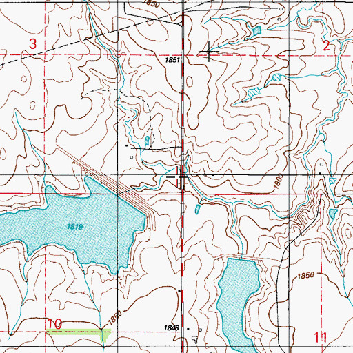 Topographic Map of Soldier Creek Watershed Site 4 Reservoir, OK