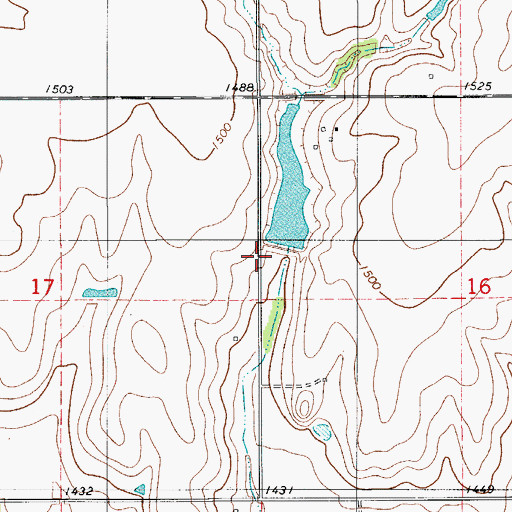 Topographic Map of Boggy Creek Watershed Site 32 Dam, OK