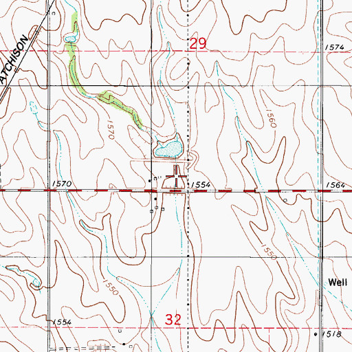 Topographic Map of Boggy Creek Watershed Site 24 Dam, OK