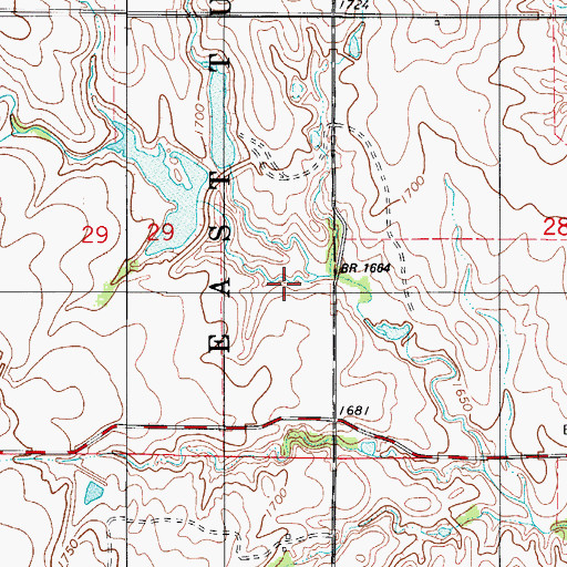 Topographic Map of Boggy Creek Watershed Site 18 Dam, OK