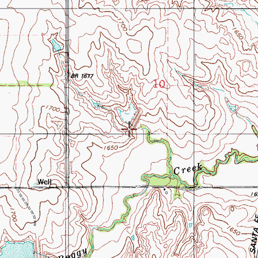 Topographic Map of Boggy Creek Watershed Site 14 Reservoir, OK