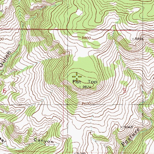 Topographic Map of Flat Top, CO
