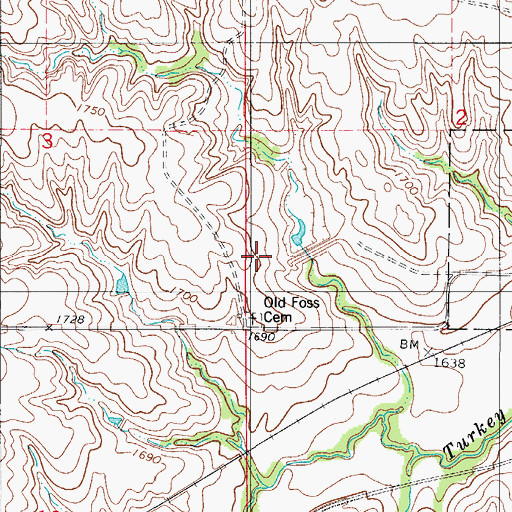 Topographic Map of Turkey Creek Site 3 Reservoir, OK