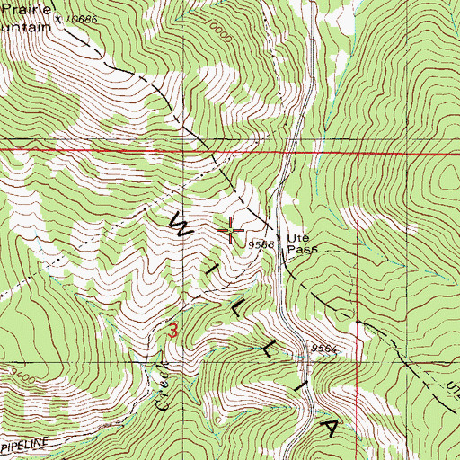 Topographic Map of Ute Pass Trail, CO