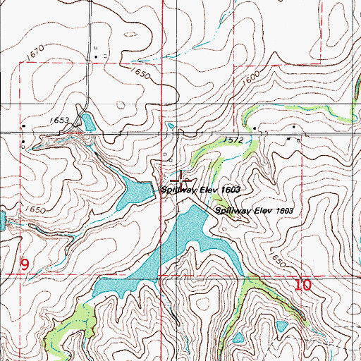 Topographic Map of Cavalry Creek Watershed 7-A Dam, OK