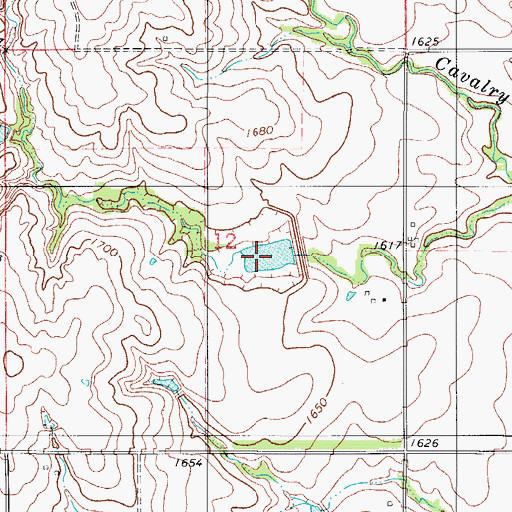 Topographic Map of Cavalry Creek Watershed 17 Reservoir, OK