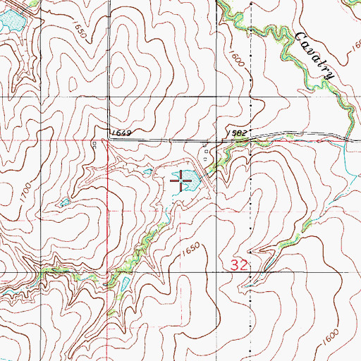 Topographic Map of Cavalry Creek Watershed 20 Reservoir, OK
