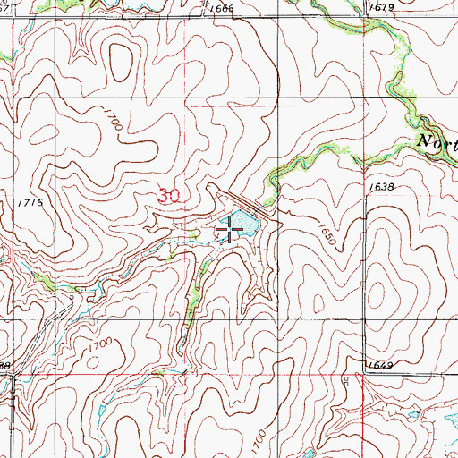 Topographic Map of Cavalry Creek Watershed 21 Reservoir, OK