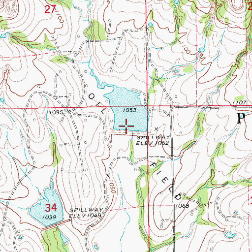 Topographic Map of Wildhorse Creek Site 33 Reservoir, OK