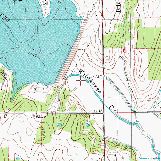 Topographic Map of Wildhorse Creek Site 22 Dam, OK