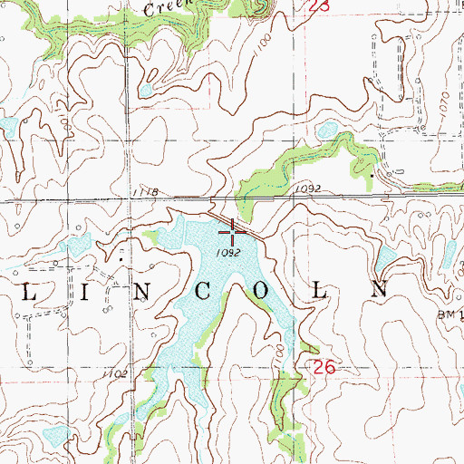 Topographic Map of Upper Black Bear Creek Site 40 Dam, OK