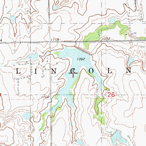 Topographic Map of Upper Black Bear Creek Site 40 Reservoir, OK