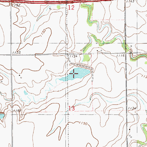 Topographic Map of Upper Black Bear Creek Site 34 Reservoir, OK