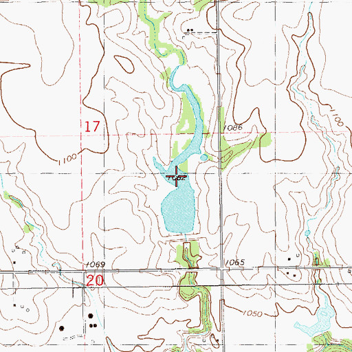 Topographic Map of Upper Black Bear Creek Site 28 Reservoir, OK