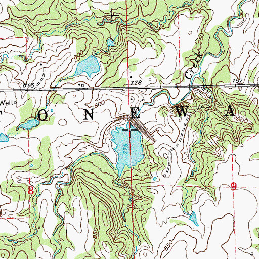 Topographic Map of Upper Clear Boggy Creek Site 24 Dam, OK