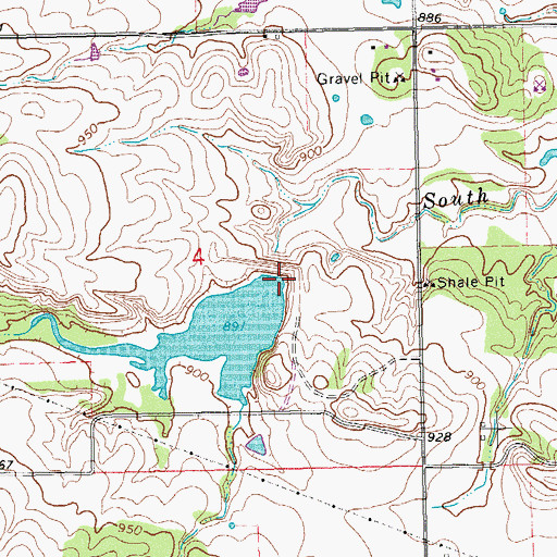 Topographic Map of Upper Clear Boggy Creek Site 32 Dam, OK
