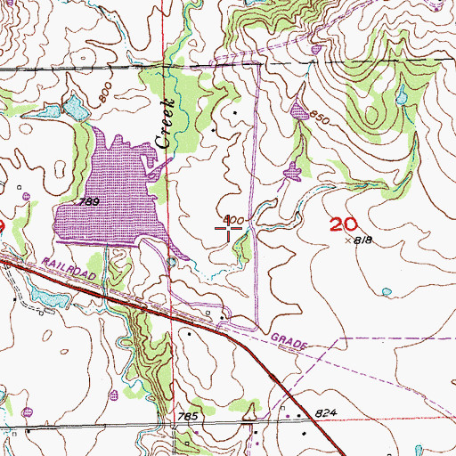 Topographic Map of Upper Clear Boggy Creek Site 42 Reservoir, OK