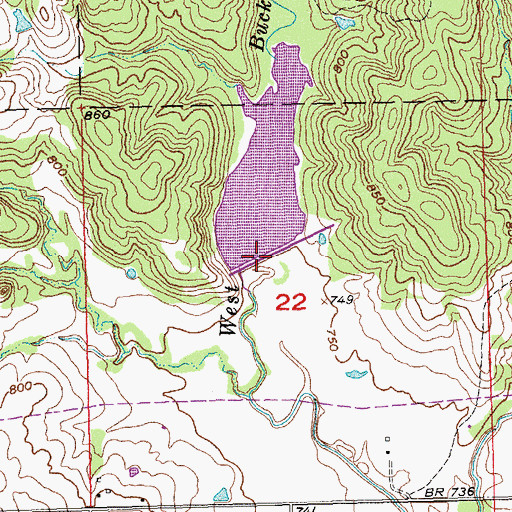 Topographic Map of Upper Clear Boggy Creek Site 46 Dam, OK