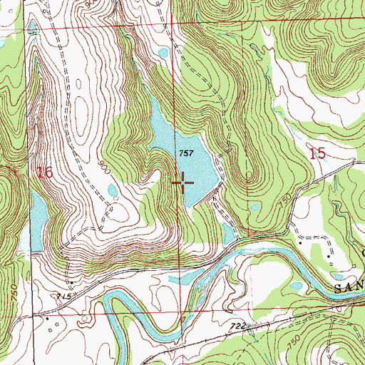 Topographic Map of Oknoname 113078 Reservoir, OK