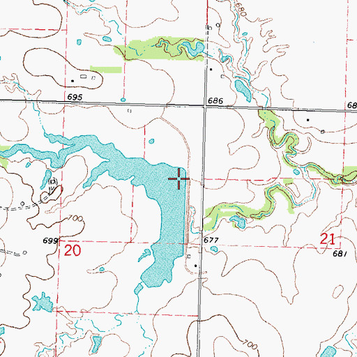 Topographic Map of Cane Creek Site 14 Dam, OK