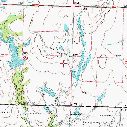 Topographic Map of Cane Creek Site 11 Dam, OK