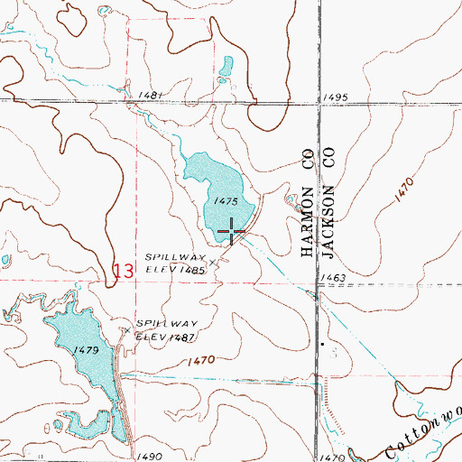 Topographic Map of Tri-County Turkey Creek Site 20 Dam, OK