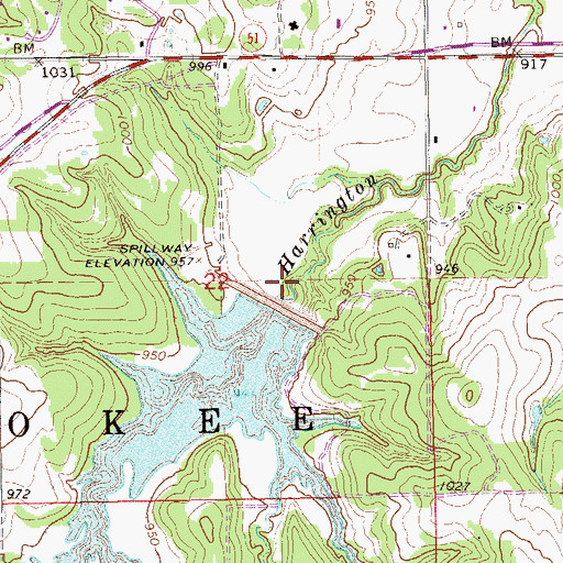 Topographic Map of Stillwater Creek Site 46 Dam, OK