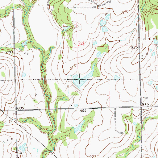 Topographic Map of Stillwater Creek Site 6 Reservoir, OK