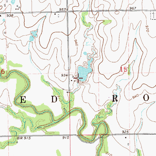 Topographic Map of Upper Red Rock Creek Site 1 Dam, OK