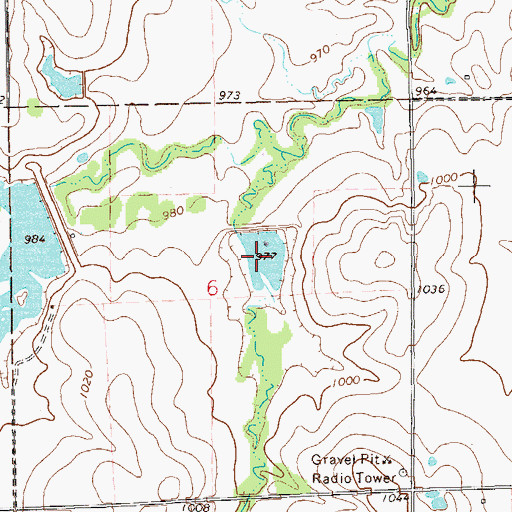 Topographic Map of Upper Red Rock Creek Site 55 Reservoir, OK