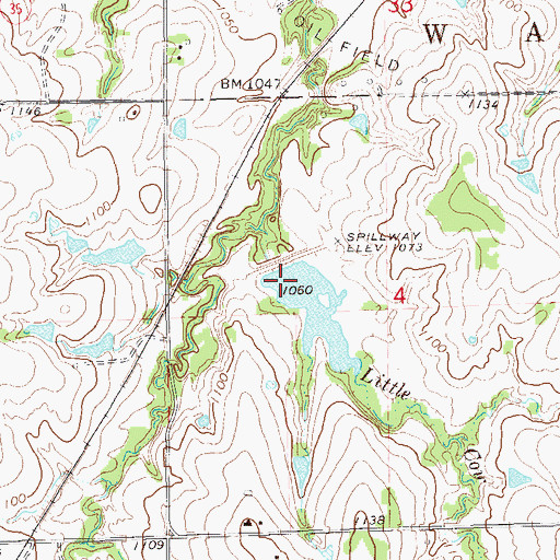 Topographic Map of Upper Black Bear Creek Site 63 Dam, OK