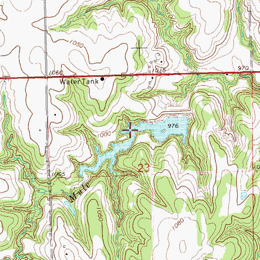 Topographic Map of Upper Black Bear Creek Site 71 Reservoir, OK