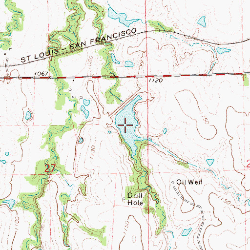 Topographic Map of Upper Black Bear Creek Site 55 Reservoir, OK