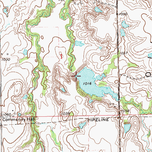 Topographic Map of Upper Black Bear Creek Site 58 Dam, OK