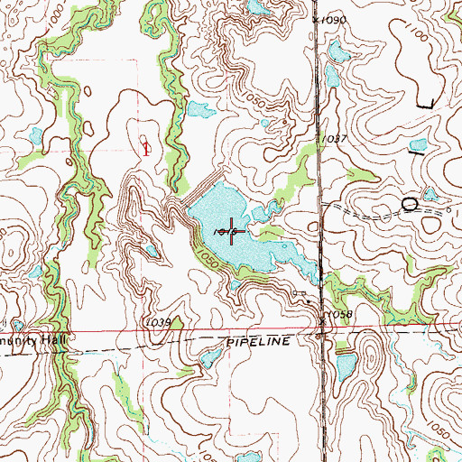 Topographic Map of Upper Black Bear Creek Site 58 Reservoir, OK