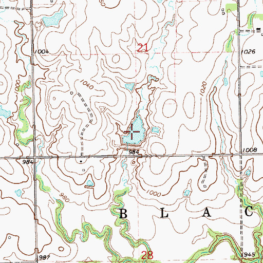 Topographic Map of Upper Black Bear Creek Site 17 Reservoir, OK