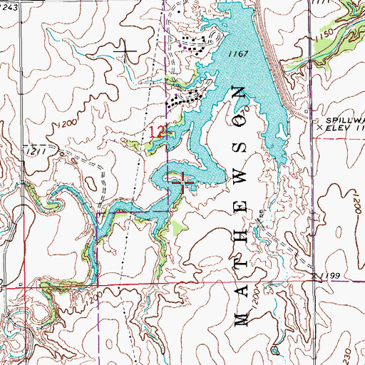 Topographic Map of Cottonwood Creek Site 16 Reservoir, OK