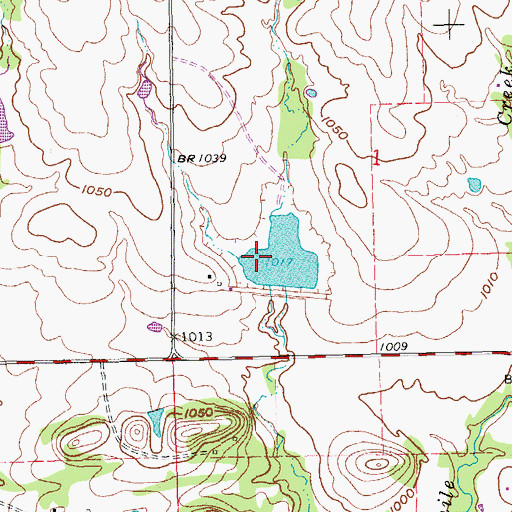 Topographic Map of Mill Creek Watershed Site 17 Dam, OK