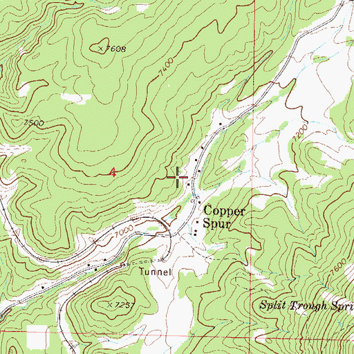 Topographic Map of Copper Spur, CO