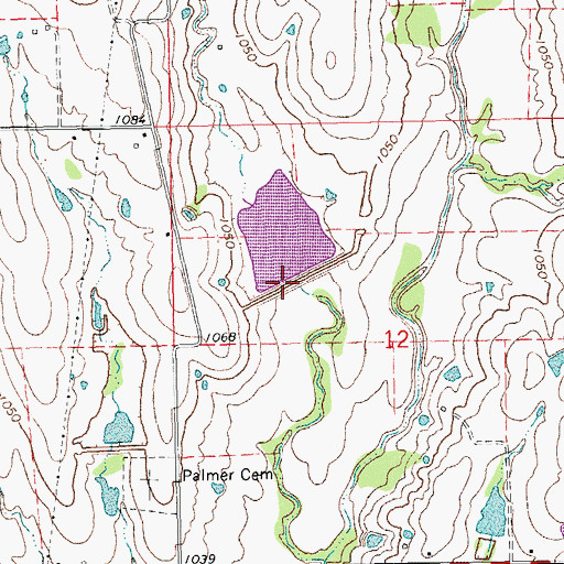 Topographic Map of Rock Creek Site 12 Reservoir, OK