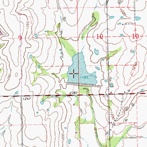 Topographic Map of Mill Creek Watershed 2 Dam, OK