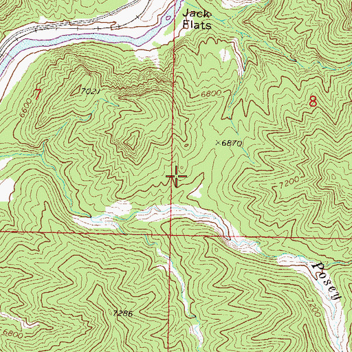 Topographic Map of Jack Flats, CO