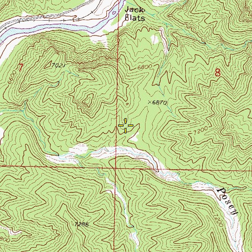 Topographic Map of Jack Flats, CO