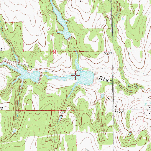 Topographic Map of Bear Fall Coon Creek Site 12 Reservoir, OK