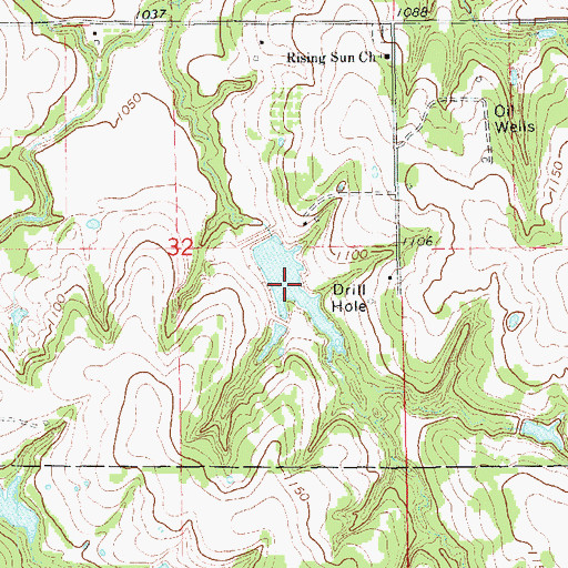 Topographic Map of Bear Fall Coon Creek Site 14 Reservoir, OK